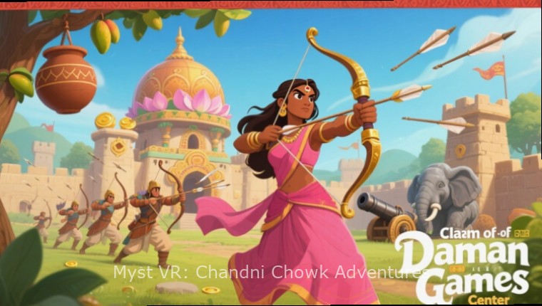 Myst VR: Chandni Chowk Adventures - Puzzle Gameplay Myst VR: Chandni Chowk Adventures - Puzzle scene with rangoli patterns and traditional Indian symbols